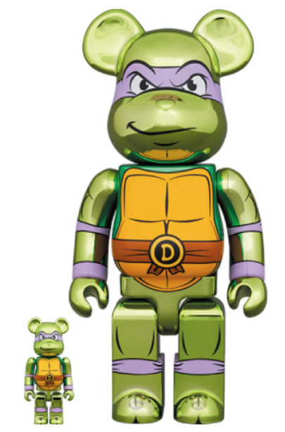 Medicom Toy BE@RBRICK - Donatello Chrome Teenage Mutant Ninja Turtles 100% & 400% Bearbrick