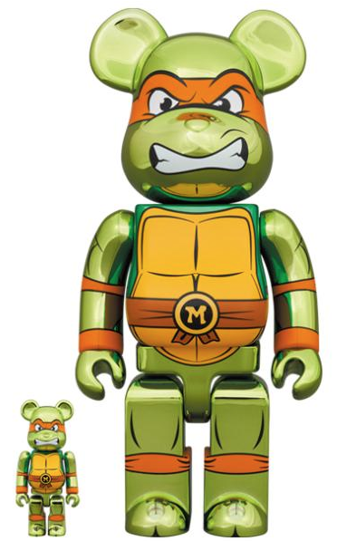 Medicom Toy BE@RBRICK - Michelangelo Chrome Teenage Mutant Ninja Turtles 100% & 400% Bearbrick