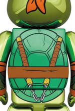 Load image into Gallery viewer, Medicom Toy BE@RBRICK - Michelangelo Chrome Teenage Mutant Ninja Turtles 100% &amp; 400% Bearbrick
