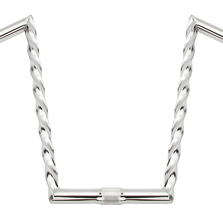 V Ape Square Twisted Handlebar 15" Chrome