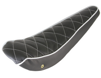 20" Diamond Banana Saddle Seat Vinyl Black With White Stitch