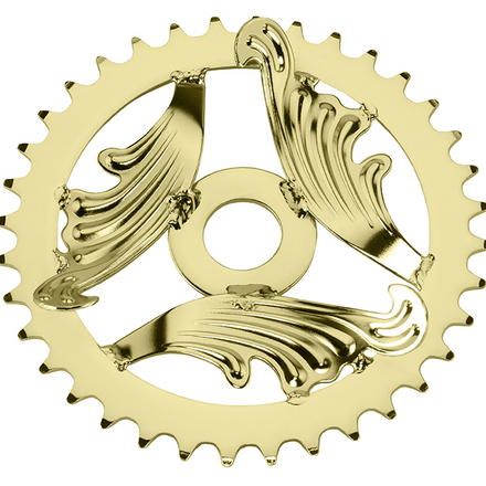 36T Lowrider 3D Wing Steel Chainring 1/2 x 1/8 Gold