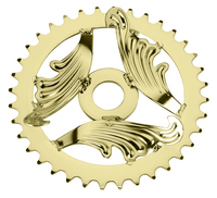 36T Lowrider Twisted Steel Chain Ring Gold