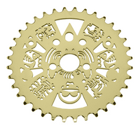 36T Lowrider Twisted Steel Chain Ring Gold