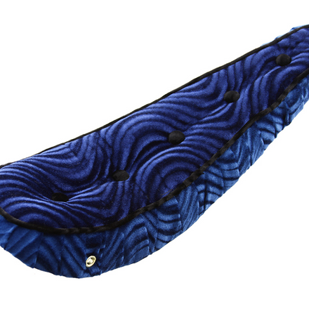20" Polo Velour Saddle Seat with Buttons Dark Blue