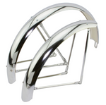 24" Classic Adjustable Balloon Fender Set Chrome