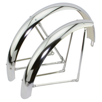 24" Classic Adjustable Balloon Fender Set Chrome
