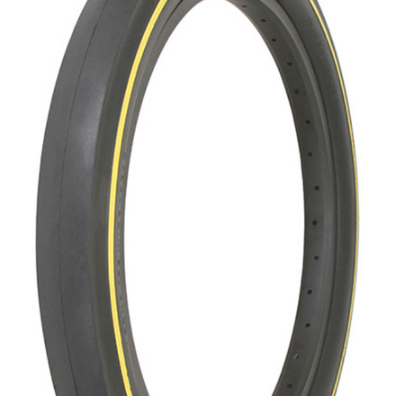 Tyre 20 x 2.125 Black Yellow Sideline Wall Wall IA-1521 No Tread Pattern All Slick Baby