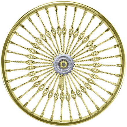 20" x 32mm Steel Rear Wheel with Coaster Brake Twisted Cage 36 Spoke Gold
