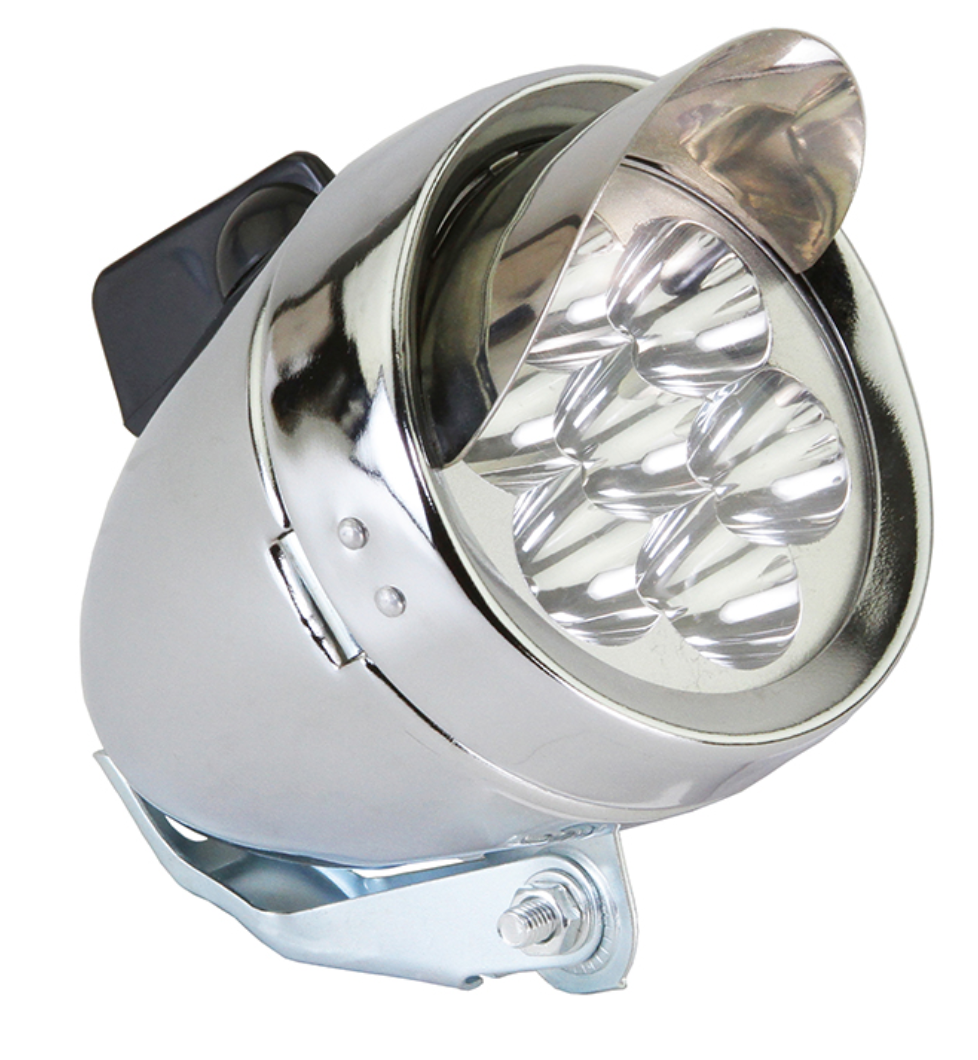 Bullet Light 7 LED Battery Operated Chrome