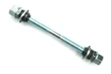 Front Hub Axle BMX 3/8 x 152mm Silver Hardware Silver Axle