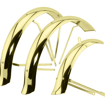 20" Flared Ducktail Hollow Hub Trike Conversion Fender Set for Trike Gold