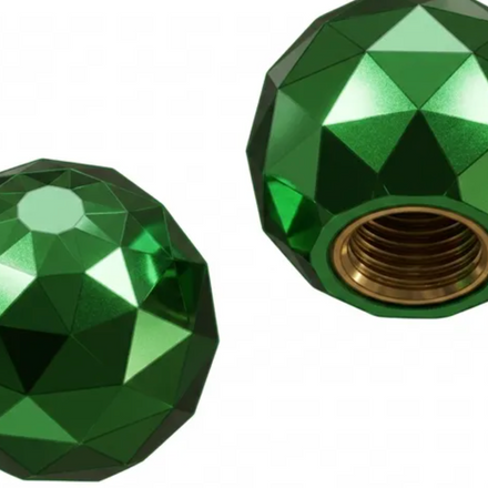 Green Disco Ball Valve Caps