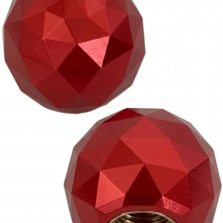 Red Disco Ball Valve Caps