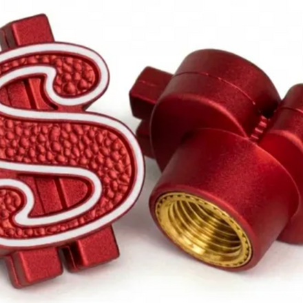 Red Dollar $ Sign Valve Caps