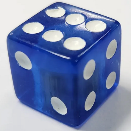 Dice Valve Caps Blue Clear