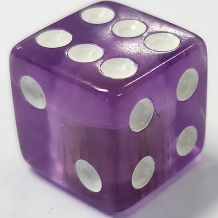 Dice Valve Caps Purple Clear