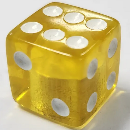 Dice Metal Thread Valve Caps Yellow Clear