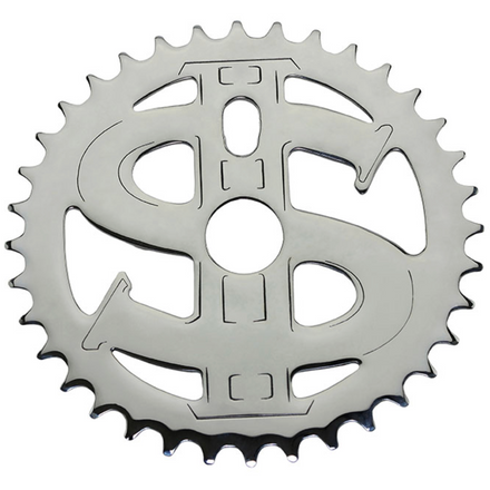 36T Lowrider Dollar Lasercut Chain Ring Chrome