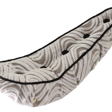 20" Polo Velour Saddle Seat with Buttons Silver