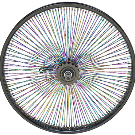 20" 144 Spoke Rear Wheel with Coaster Brake Black with Oil Slick Twisted Spokes