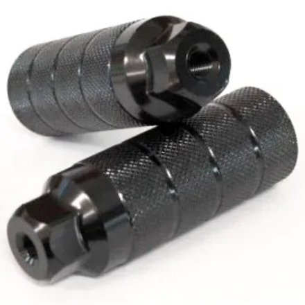 Black Foot Pegs 3/8" 26T Axle Threaded 36 x 110mm