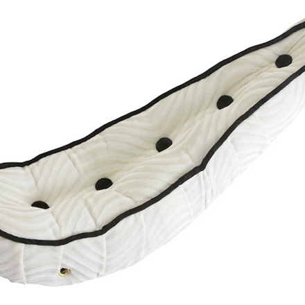 20" Polo Velour Saddle Seat with Buttons White