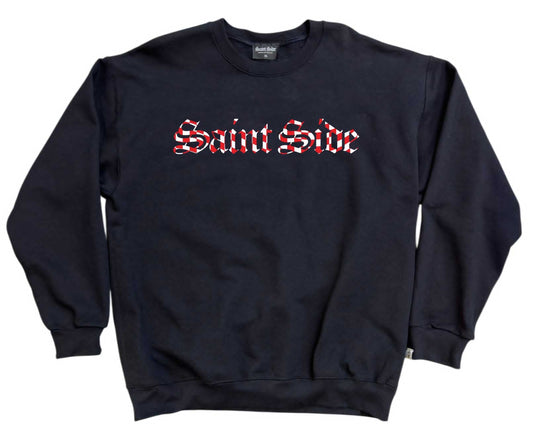 2026 World Cup Croatia Check Heavyweight Crewneck Old English Black PREORDER