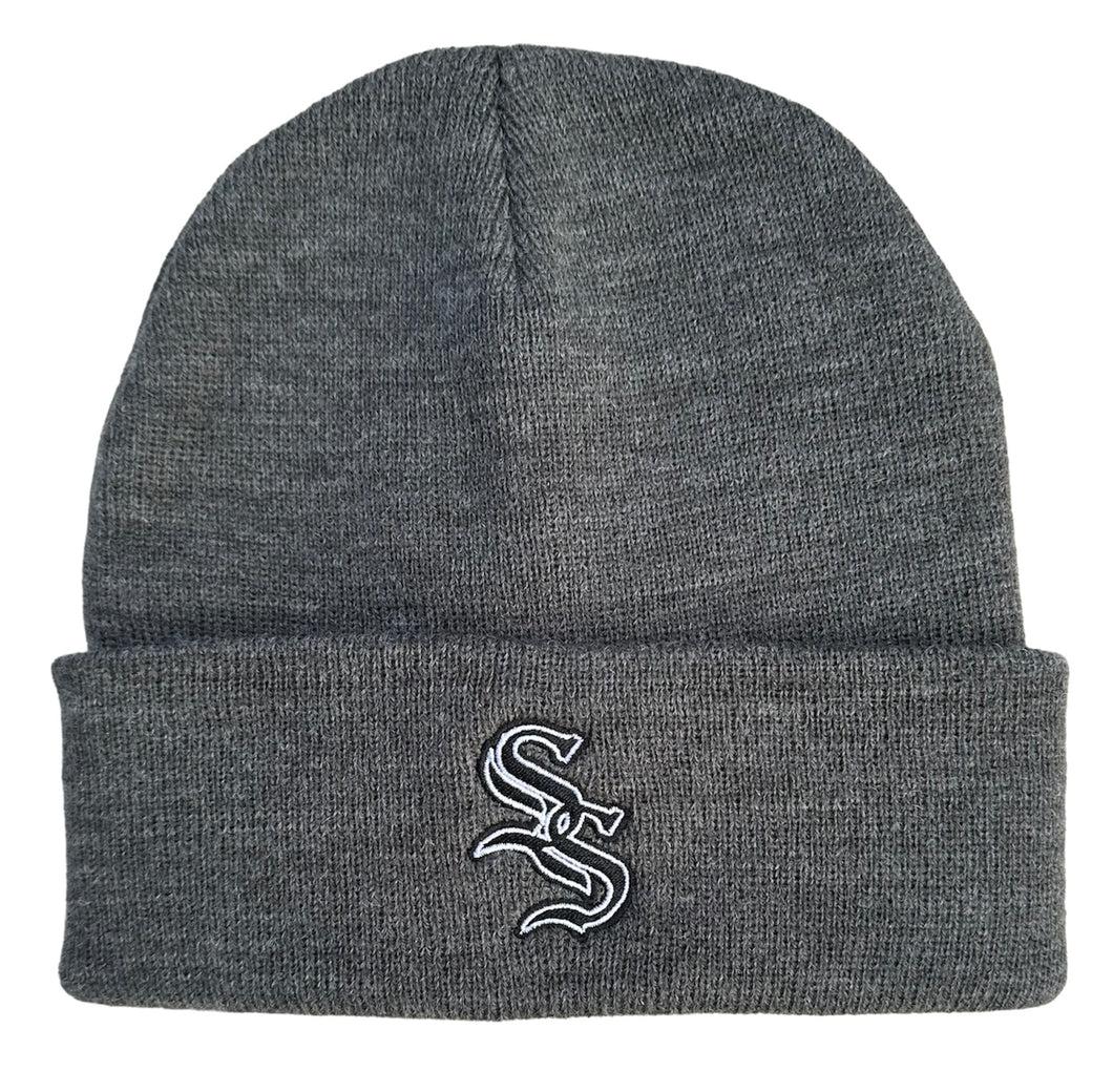Saint Side - Second City Wool Blend Embroidered Beanie Charcoal