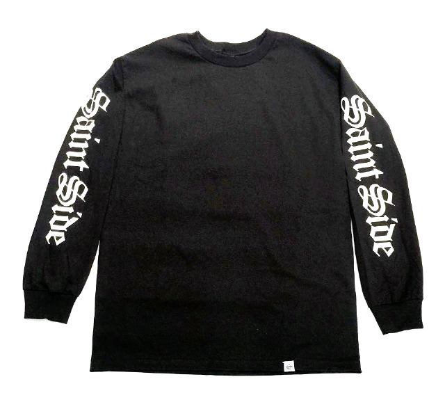 Saint Side - Old English Long Sleeve T-Shirt Black