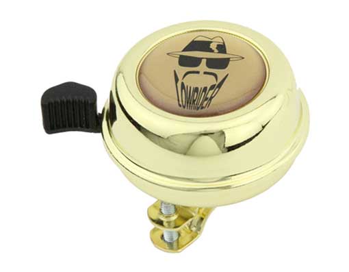 Lowrider Gold Bell with Graphic Badge