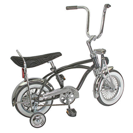 12" Lowrider Bicycle - Gloss Black with chrome, and Training Wheels