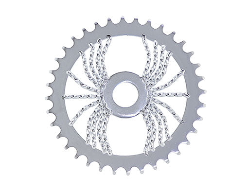 36T Lowrider Spider Twisted Steel Chainring Chrome