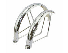 Load image into Gallery viewer, 20&quot; Flared Adjustable Ducktail Fender Set Chrome
