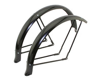 26" Flared Adjustable Ducktail Balloon Fender Set Black