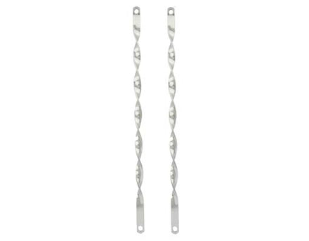 26" Flat Twisted Spring Fork Bar Support Chrome