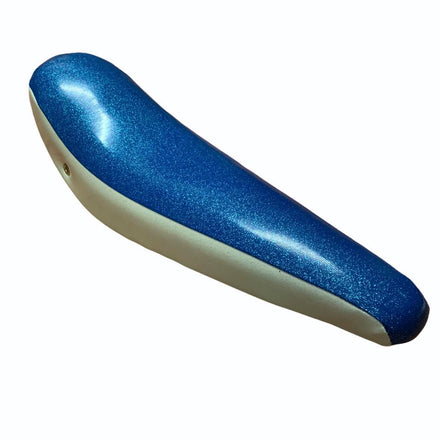 20" Banana Saddle Seat Vinyl Sparkle Blue with Sparkle White Sides