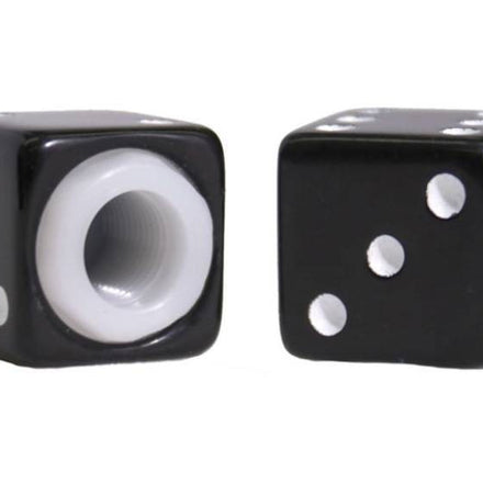 Dice Plastic Thread Valve Caps Black