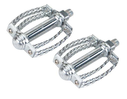 Double Square Round Twisted Pedals 1/2" Chrome