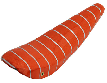 20" Banana Saddle Seat Vinyl Sparkle Orange with Silver Stripe