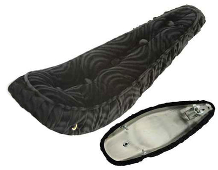 20" Polo Velour Saddle Seat with Buttons Black