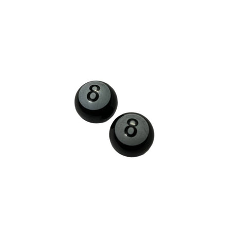 8 Ball Black Valve Caps - Small