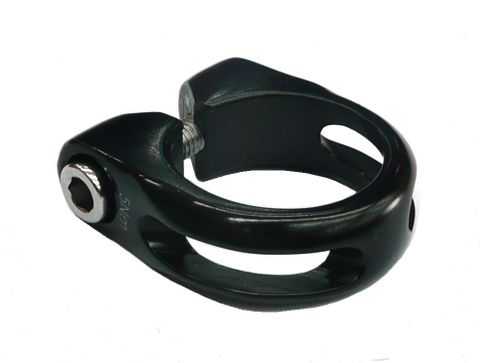 Seat Post Clamp 31.8mm Alloy with Lip Black