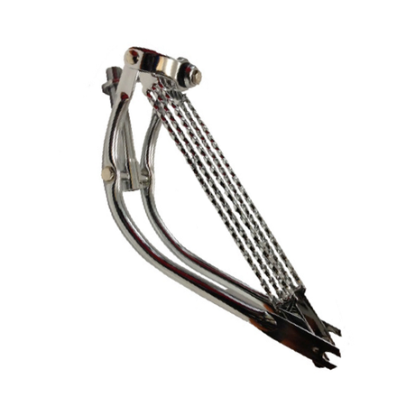 20" Bent Spring Fork With Triple Square Twisted Bars Chrome