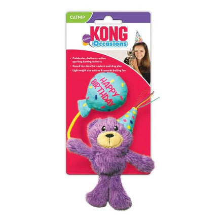KONG -  Cat Occasions Birthday Teddy Plush Catnip Cat Toy