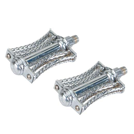 Double Square Twisted Butterfly Pedals 1/2" Chrome
