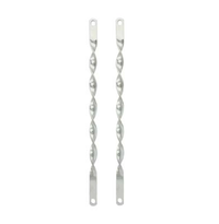 16" Flat Twisted Fork Bars Support Chrome