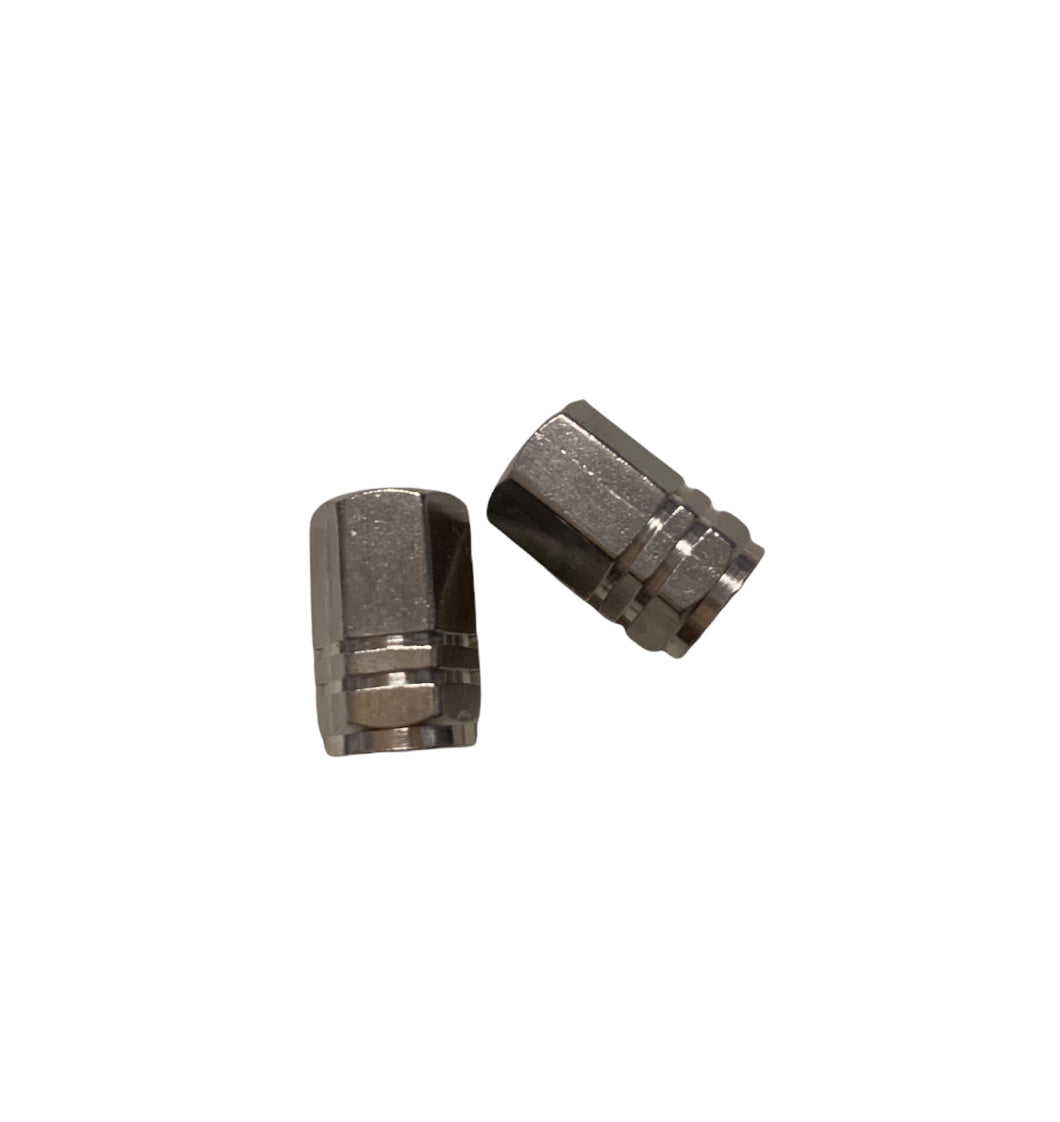 Hex Valve Caps Silver