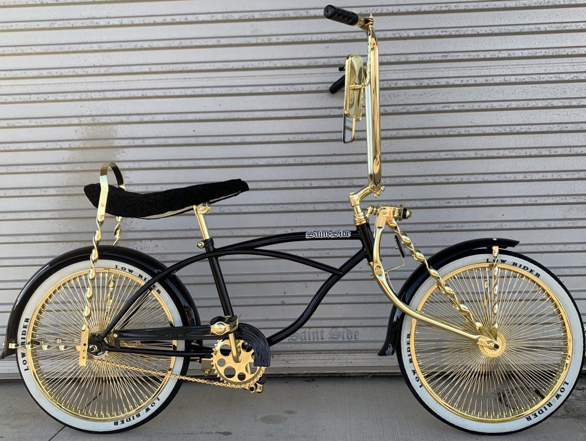 Sedile Bici Lowrider Tutto Attorcigliato Oro – Sella Originale Per Bici Custom E Chopper