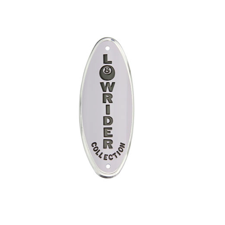 Lowrider 8Ball Name Plate Badge White